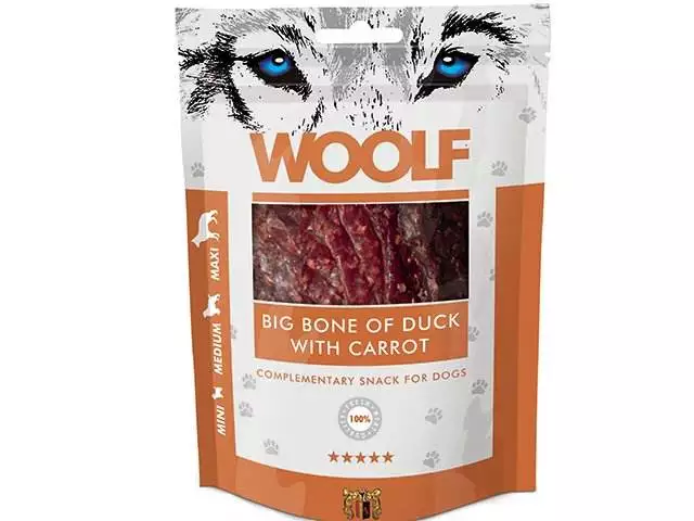 WOOLF BIG BONE OF DUCK WITH CARROT 100G