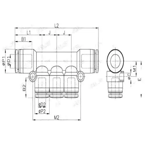 Forgrener 8mm til 6mm slange - Billede 2