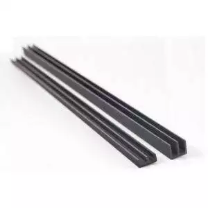 Glaslister 260 cm, Sort, 6mm Sæt bestående af top og bund til 6 mm glas